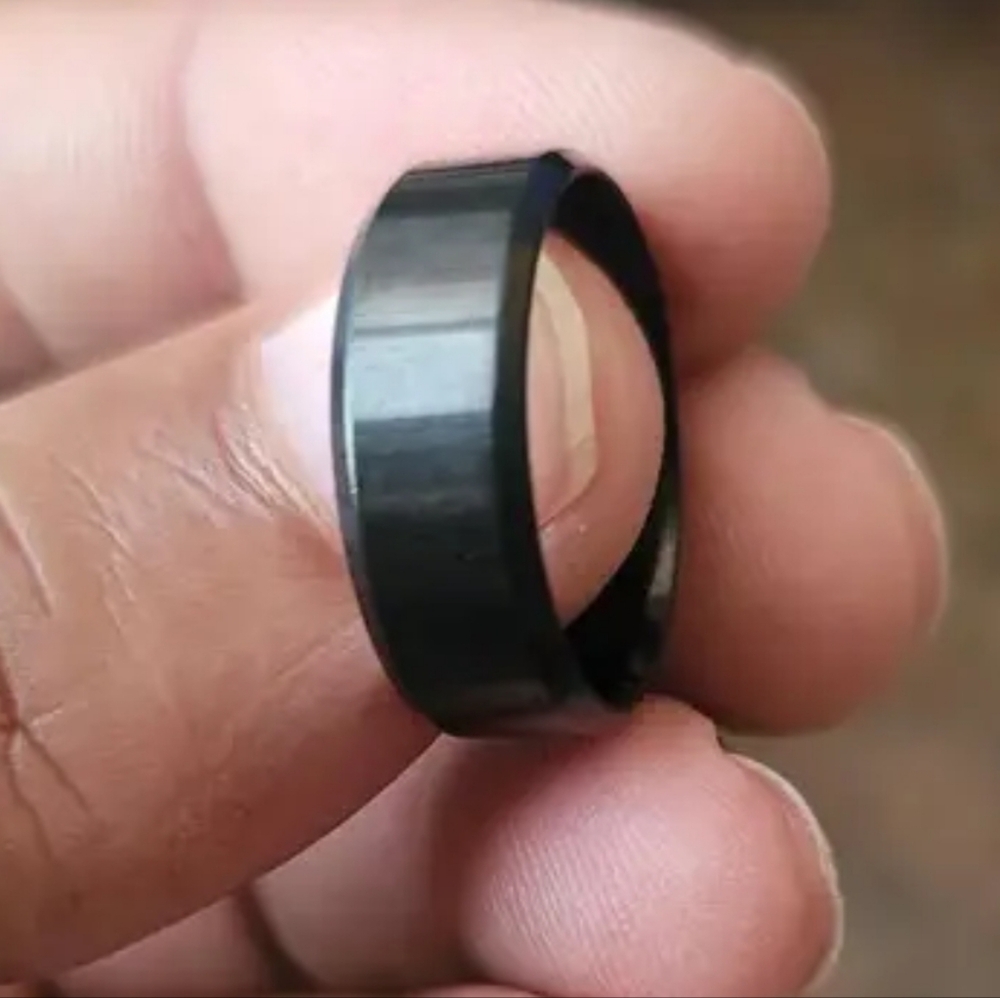 Men or womens Black stainless steel band ring size 6 to 13 available